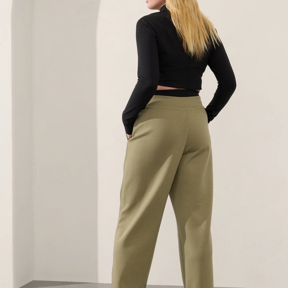 NWT Athleta Allure High Rise Pant Olive Branch Size L - Picture 3 of 9